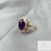 Natural Amethyst Ring, Gemstone Ring, Statement Ring, Silver Plated Ring, Designer Ring, Beautiful Ring, Handmade Ring, Boho Ring, Gift Her